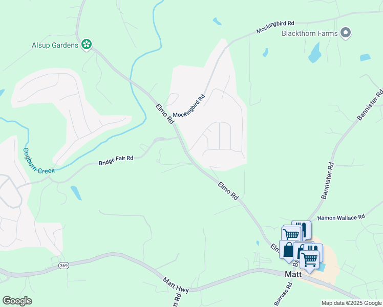 map of restaurants, bars, coffee shops, grocery stores, and more near 5774 Elmo Road in Cumming