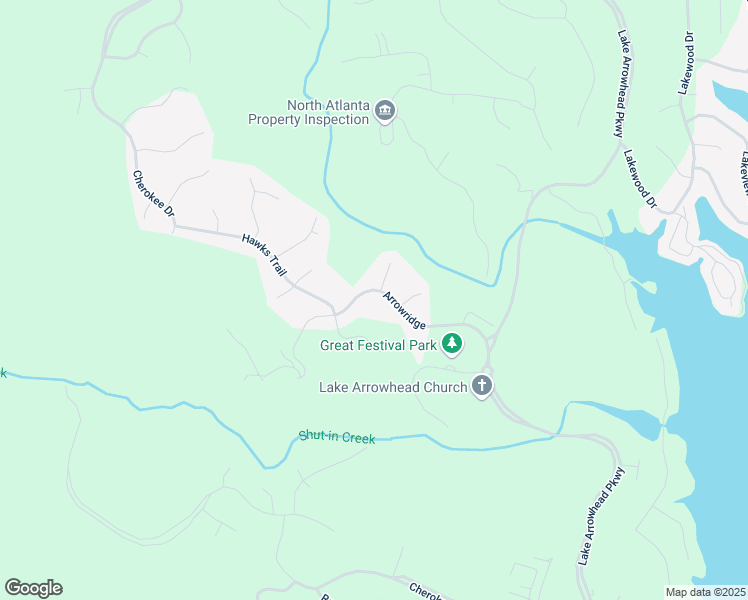 map of restaurants, bars, coffee shops, grocery stores, and more near 167 Arrowridge in Waleska