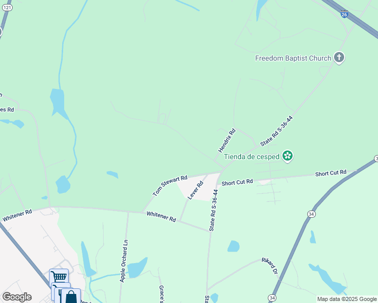 map of restaurants, bars, coffee shops, grocery stores, and more near 188 Odell Road in Newberry