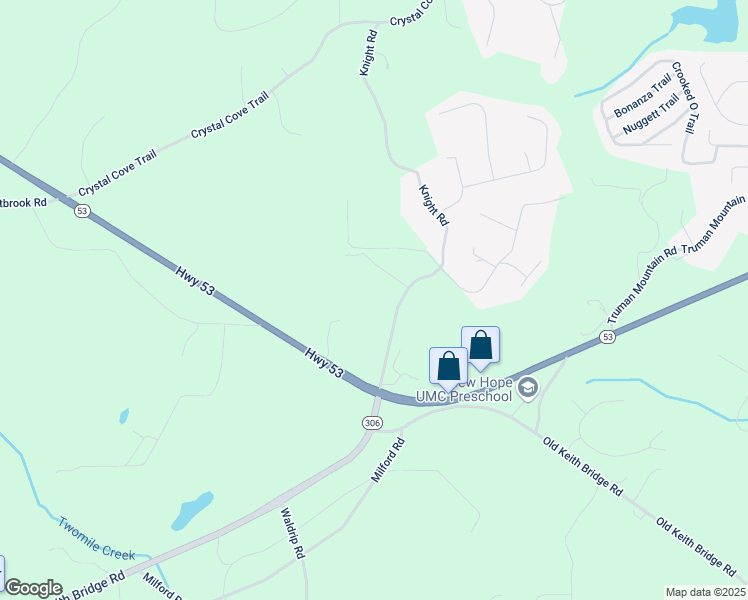 map of restaurants, bars, coffee shops, grocery stores, and more near 7935 Knight Road in Gainesville