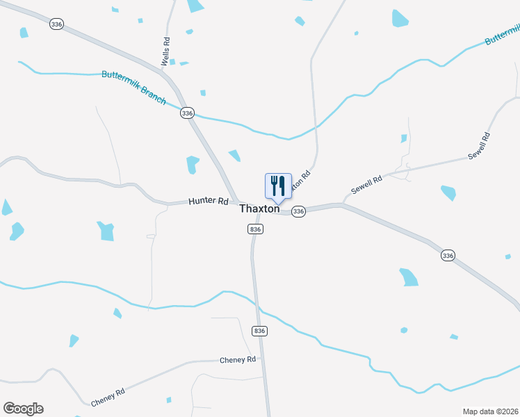 map of restaurants, bars, coffee shops, grocery stores, and more near in Thaxton