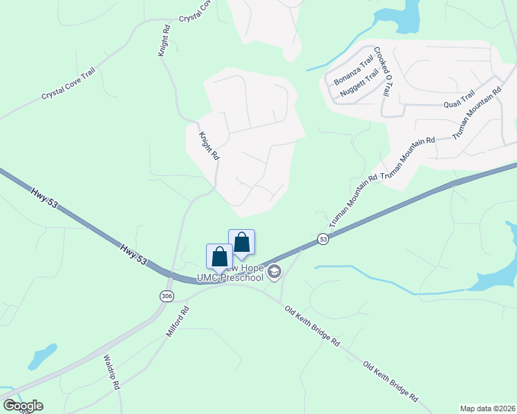 map of restaurants, bars, coffee shops, grocery stores, and more near 8080 Knight Ln in Gainesville