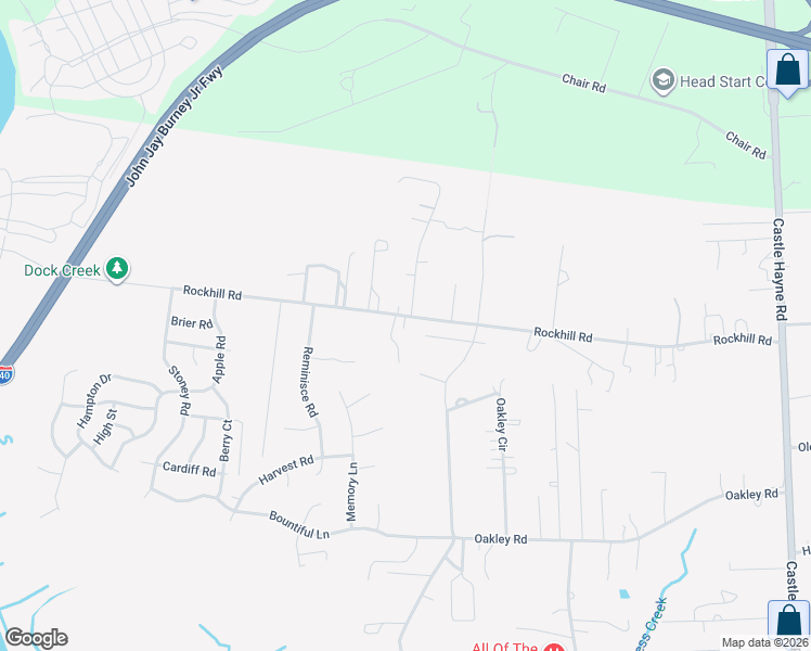 map of restaurants, bars, coffee shops, grocery stores, and more near 1850-1898 Rockhill Rd in Castle Hayne