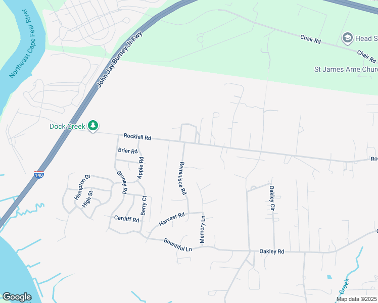 map of restaurants, bars, coffee shops, grocery stores, and more near 1701 Rockhill Road in Castle Hayne
