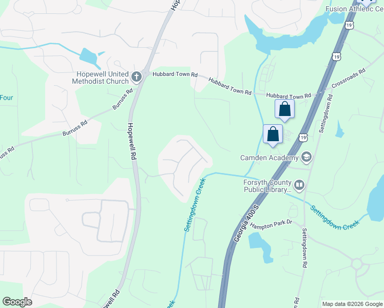 map of restaurants, bars, coffee shops, grocery stores, and more near 5565 Glenn Ivey Drive in Cumming