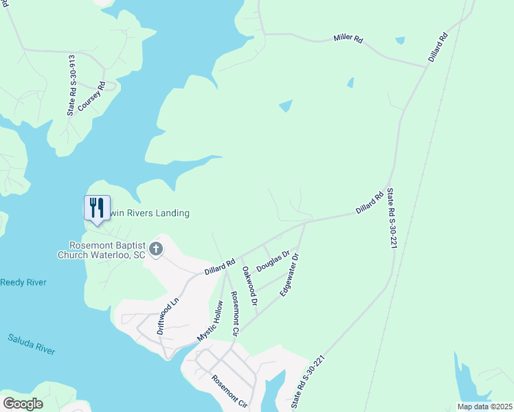 map of restaurants, bars, coffee shops, grocery stores, and more near 1624 Dillard Road in Waterloo