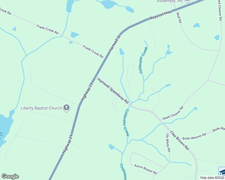 map of restaurants, bars, coffee shops, grocery stores, and more near Hartwell Speedway Road in Canon
