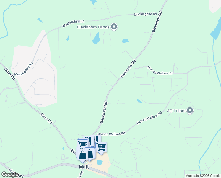 map of restaurants, bars, coffee shops, grocery stores, and more near 5925 Bannister Road in Cumming