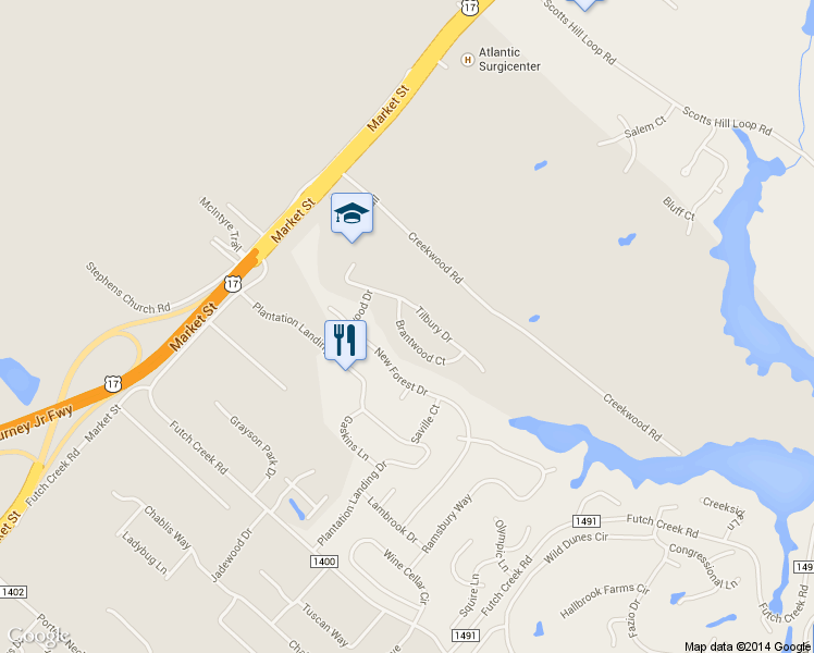 map of restaurants, bars, coffee shops, grocery stores, and more near 8854 Brantwood Court in Wilmington