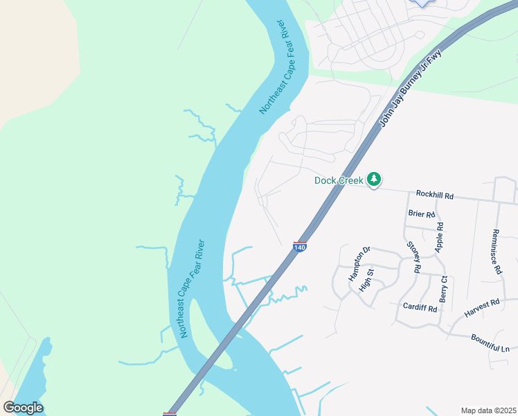 map of restaurants, bars, coffee shops, grocery stores, and more near Alvernia Drive in Castle Hayne