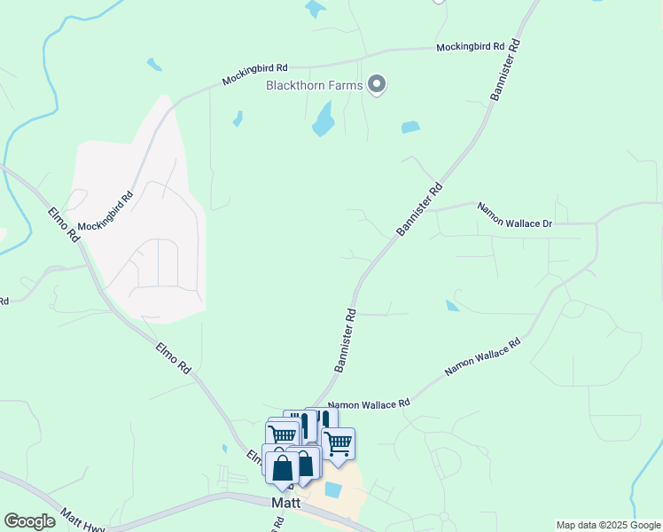 map of restaurants, bars, coffee shops, grocery stores, and more near 5860 Bannister Road in Cumming