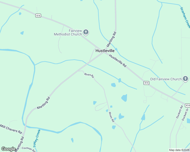 map of restaurants, bars, coffee shops, grocery stores, and more near 1122 Rives Road in Albertville