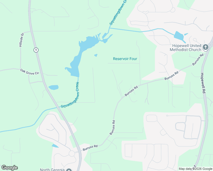 map of restaurants, bars, coffee shops, grocery stores, and more near 5215 Burruss Rd in Cumming