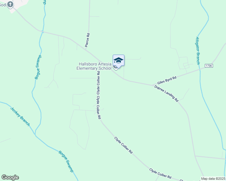 map of restaurants, bars, coffee shops, grocery stores, and more near 1288 Giles Byrd Road in Hallsboro