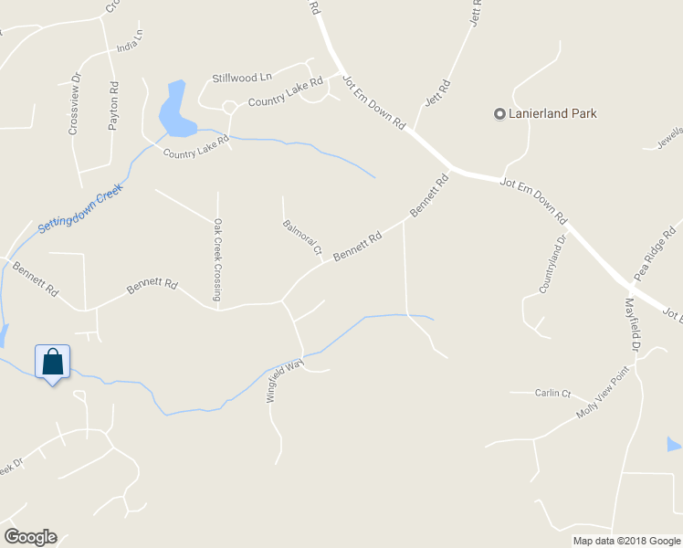 map of restaurants, bars, coffee shops, grocery stores, and more near 7135 Little Brook Lane in Cumming