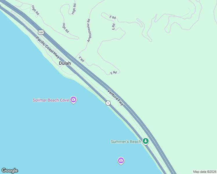 map of restaurants, bars, coffee shops, grocery stores, and more near Ventura Freeway in Ventura