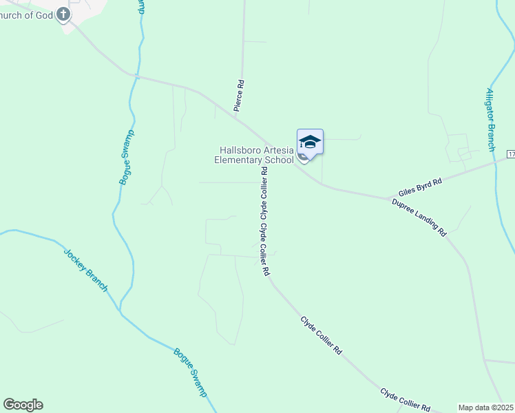 map of restaurants, bars, coffee shops, grocery stores, and more near 234 Clyde Collier Road in Hallsboro