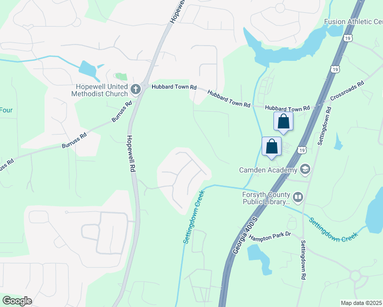 map of restaurants, bars, coffee shops, grocery stores, and more near 5575 Hedge Brook Drive in Cumming