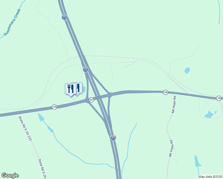 map of restaurants, bars, coffee shops, grocery stores, and more near 136 Singing Pines Lane in Ridgeway