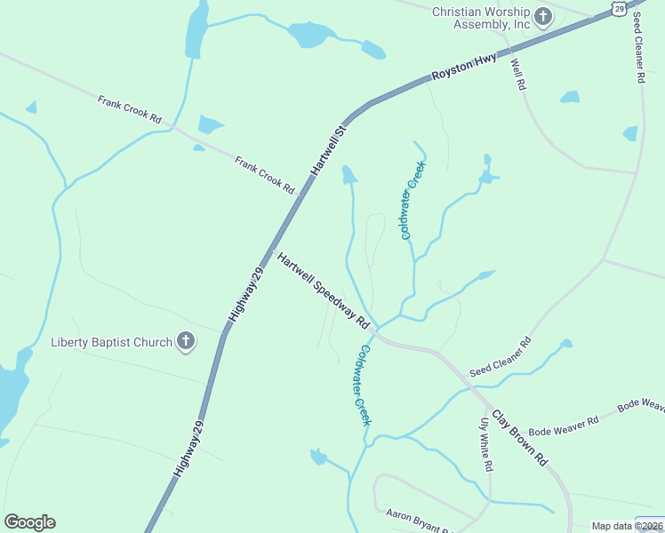 map of restaurants, bars, coffee shops, grocery stores, and more near Hartwell Speedway Road in Canon