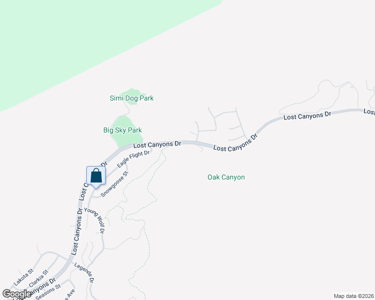 map of restaurants, bars, coffee shops, grocery stores, and more near 2462 Lost Canyons Drive in Simi Valley