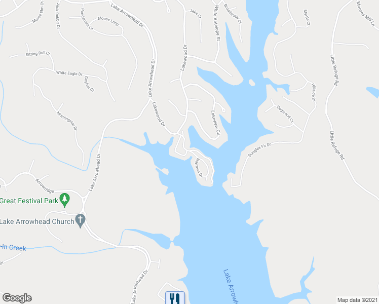 map of restaurants, bars, coffee shops, grocery stores, and more near 166 Narrows Loop in Waleska