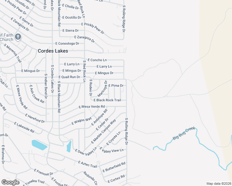 map of restaurants, bars, coffee shops, grocery stores, and more near 16046 South Yavapai Drive in Mayer