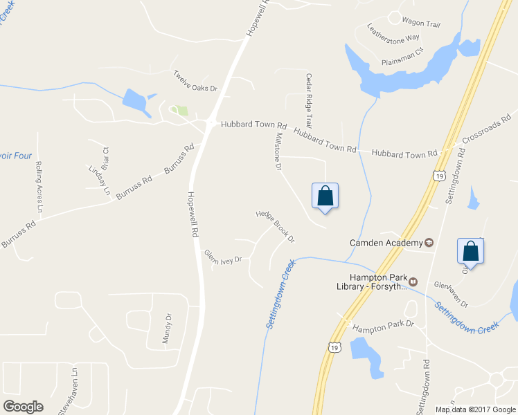 map of restaurants, bars, coffee shops, grocery stores, and more near 5525 Hedge Brook Drive in Cumming