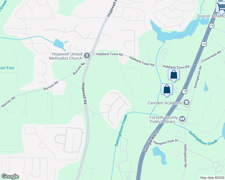 map of restaurants, bars, coffee shops, grocery stores, and more near 5525 Hedge Brook Drive in Cumming