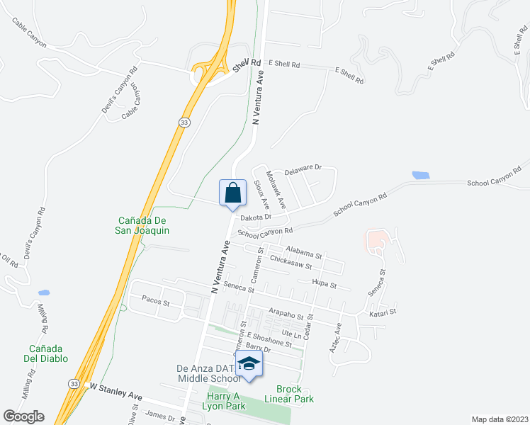 map of restaurants, bars, coffee shops, grocery stores, and more near 2805 Sioux Avenue in Ventura