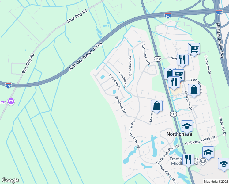 map of restaurants, bars, coffee shops, grocery stores, and more near 4013 Brinkman Drive in Wilmington