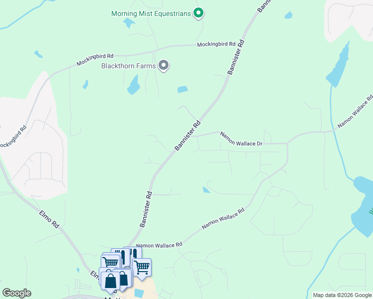 map of restaurants, bars, coffee shops, grocery stores, and more near 6105 Bannister Road in Cumming