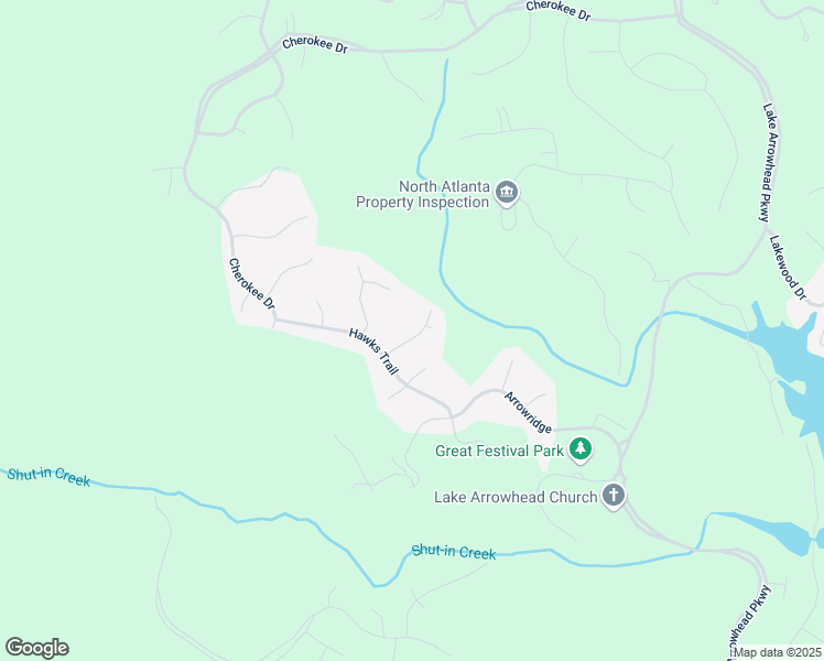 map of restaurants, bars, coffee shops, grocery stores, and more near 308 Feather Perch in Waleska