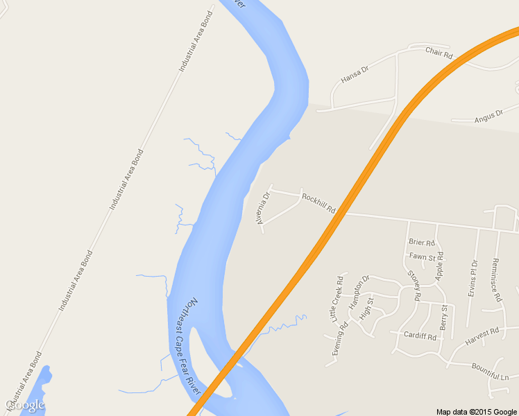 map of restaurants, bars, coffee shops, grocery stores, and more near Alvernia Drive in Castle Hayne