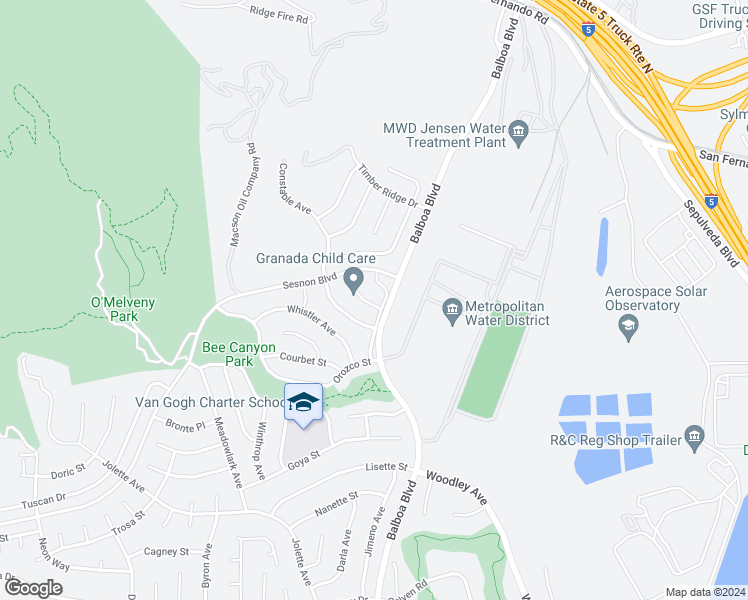 map of restaurants, bars, coffee shops, grocery stores, and more near 13160 Ingres Avenue in Los Angeles