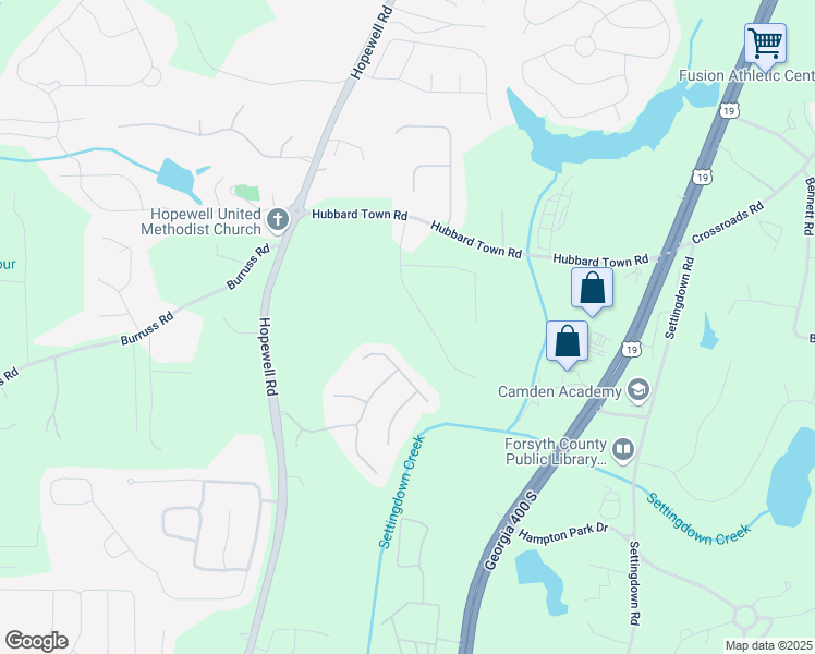 map of restaurants, bars, coffee shops, grocery stores, and more near 5770 Millstone Drive in Cumming