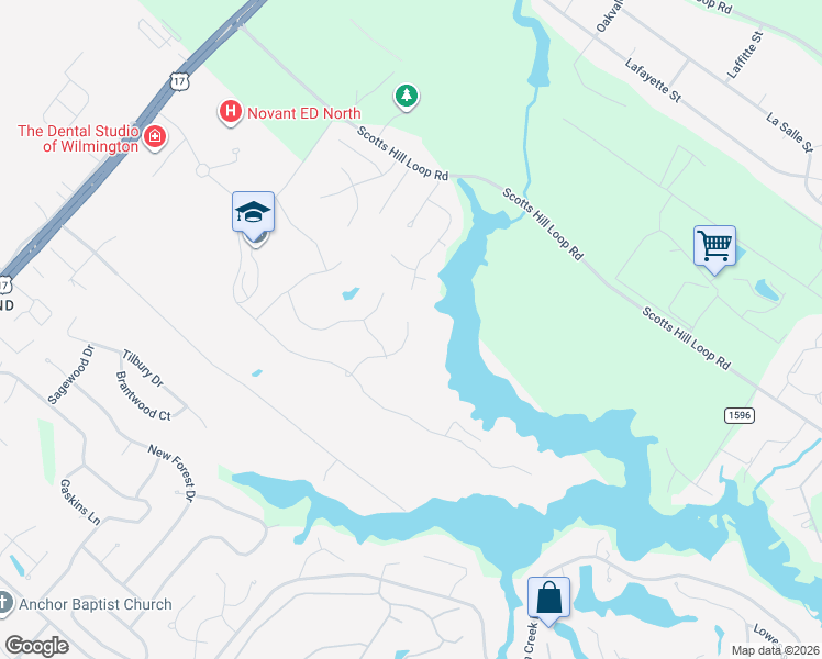 map of restaurants, bars, coffee shops, grocery stores, and more near 205 Marshfield Drive in Wilmington