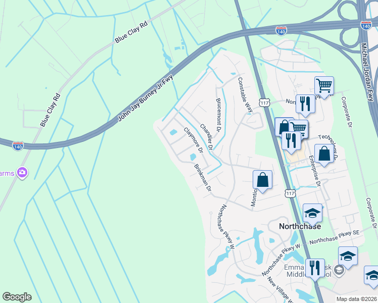map of restaurants, bars, coffee shops, grocery stores, and more near 4013 Brinkman Drive in Wilmington