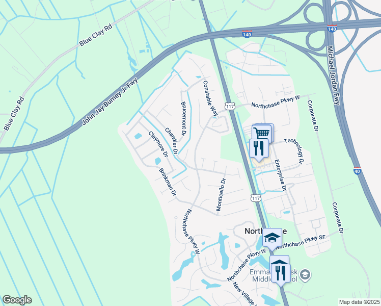 map of restaurants, bars, coffee shops, grocery stores, and more near 3208 Dalton Court in Wilmington