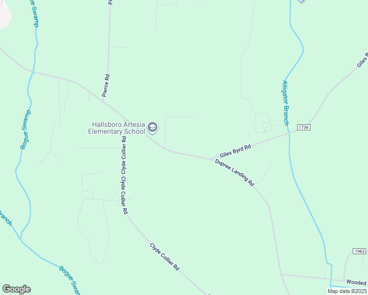 map of restaurants, bars, coffee shops, grocery stores, and more near 1497 Giles Byrd Road in Hallsboro