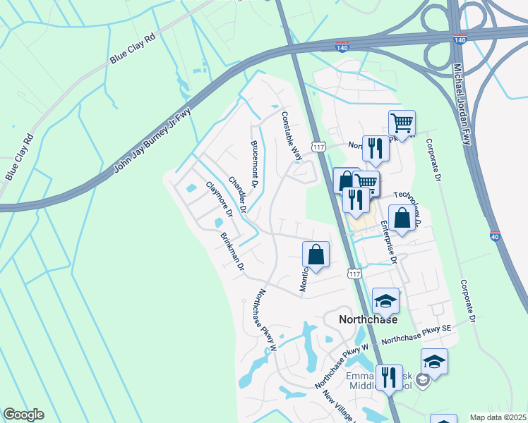 map of restaurants, bars, coffee shops, grocery stores, and more near 3208 Dalton Court in Wilmington
