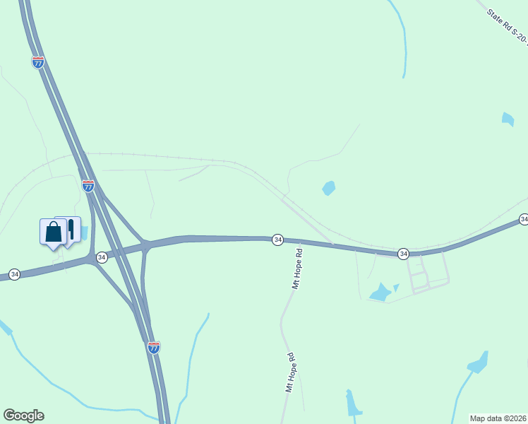 map of restaurants, bars, coffee shops, grocery stores, and more near 7039 South Carolina 34 in Ridgeway