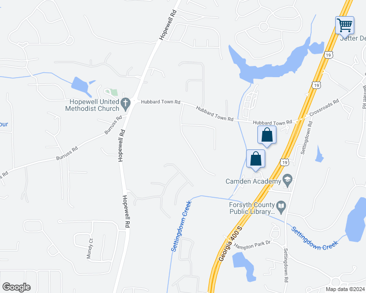 map of restaurants, bars, coffee shops, grocery stores, and more near 5760 Millstone Drive in Cumming