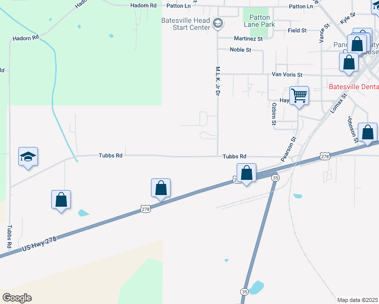 map of restaurants, bars, coffee shops, grocery stores, and more near 211 Tubbs Road in Batesville