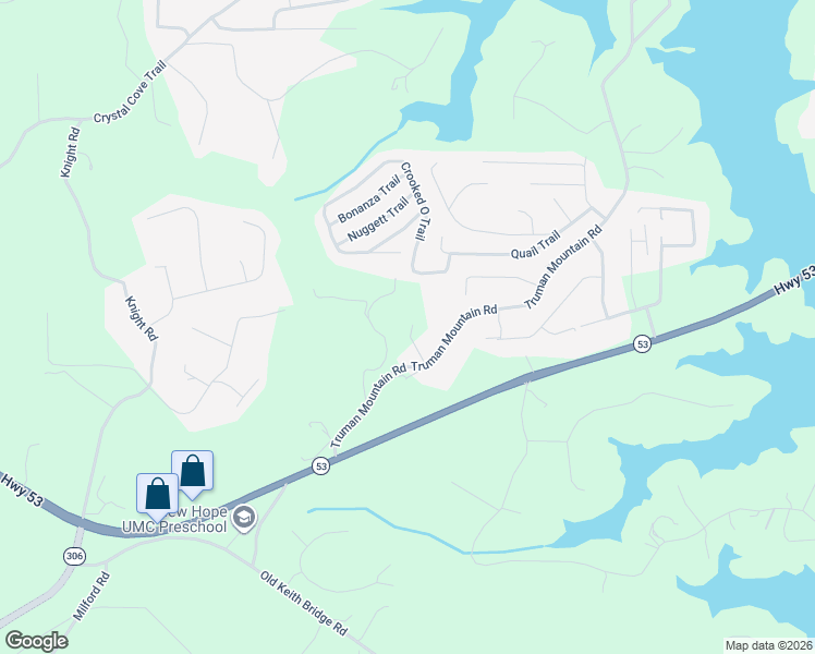 map of restaurants, bars, coffee shops, grocery stores, and more near 4985 Truman Mountain Road in Gainesville