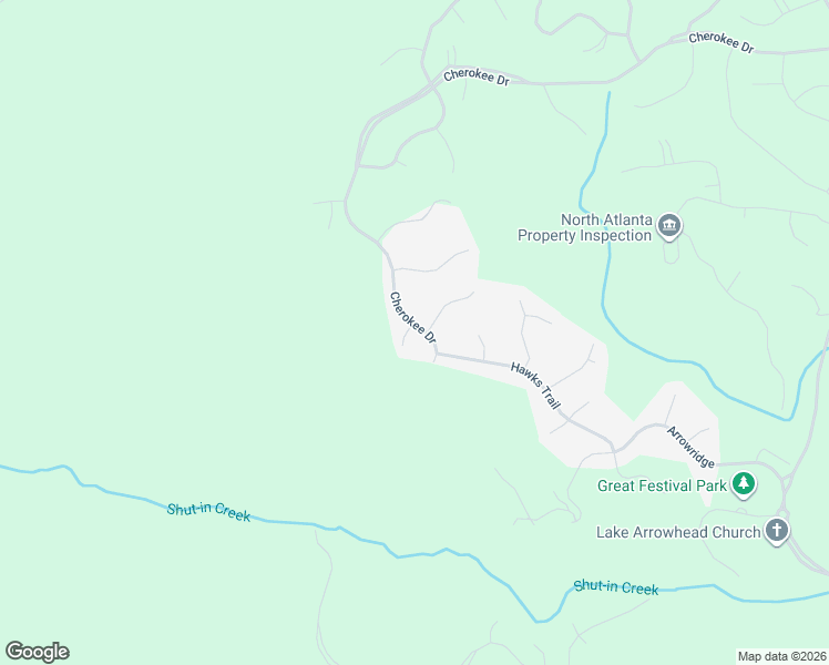 map of restaurants, bars, coffee shops, grocery stores, and more near 374 Cherokee Drive in Waleska