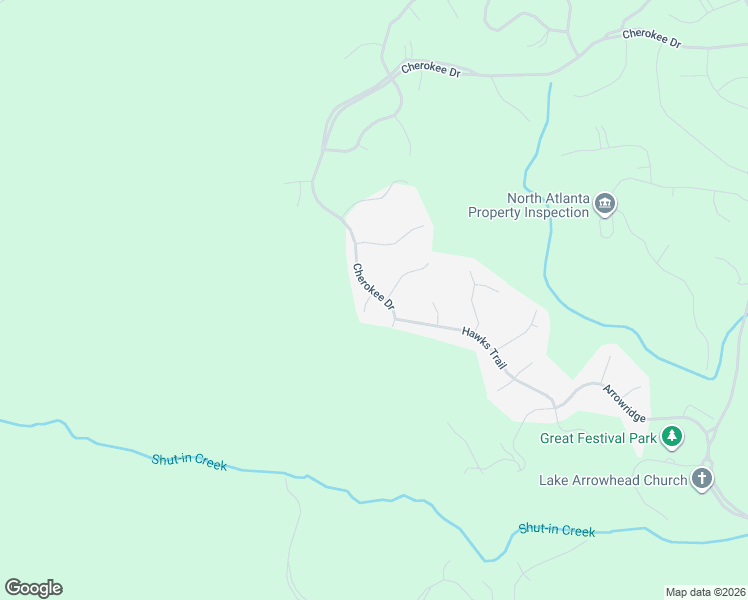 map of restaurants, bars, coffee shops, grocery stores, and more near 374 Cherokee Drive in Waleska