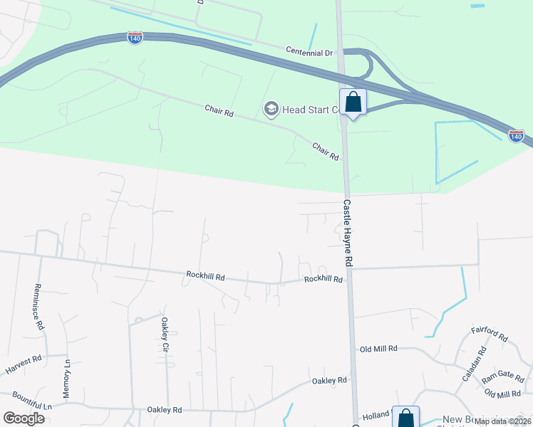 map of restaurants, bars, coffee shops, grocery stores, and more near 2545 Rockhill Road in Castle Hayne