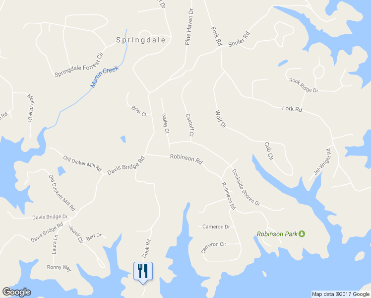 map of restaurants, bars, coffee shops, grocery stores, and more near 3551 Dockside Shores Drive in Gainesville
