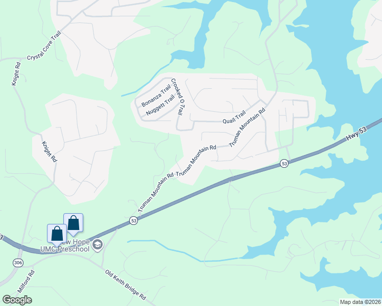 map of restaurants, bars, coffee shops, grocery stores, and more near 4985 Truman Mountain Road in Gainesville